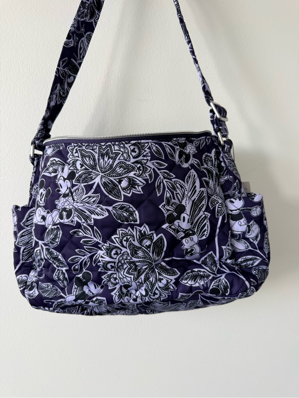Vera Bradley Disney Flirty Floral Tiple Zip Shoulder Bag - Picture 7 of 11